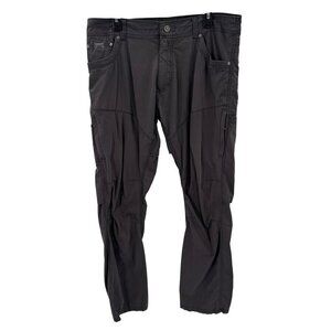 Kühl Mens Lightweight Grey Pants 36x32 With Multiple Pockets & Button Closure
